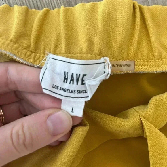 Womens Have Yellow Tie Front Pants - L - Picture 9 of 10